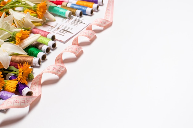 Contact desk with embroidery samples